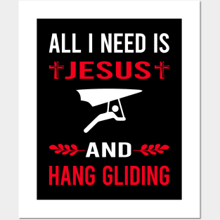 I Need Jesus And Hang Gliding Glider Posters and Art